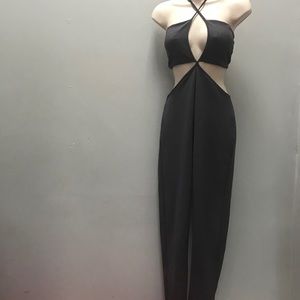 Charlotte Russe, dark grey two piece jumpsuit Med